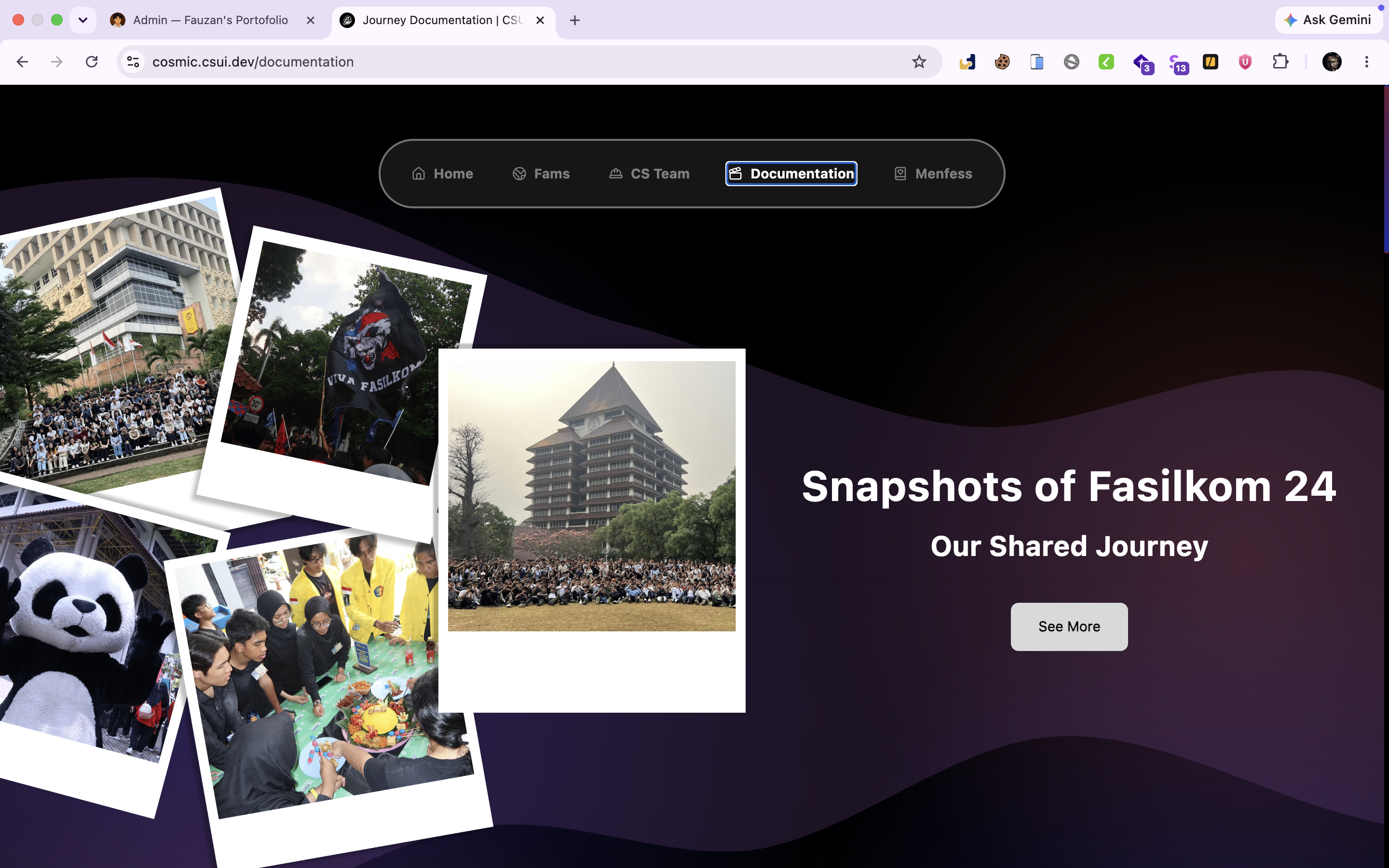 Computer Science cohort 2024 Website screenshot